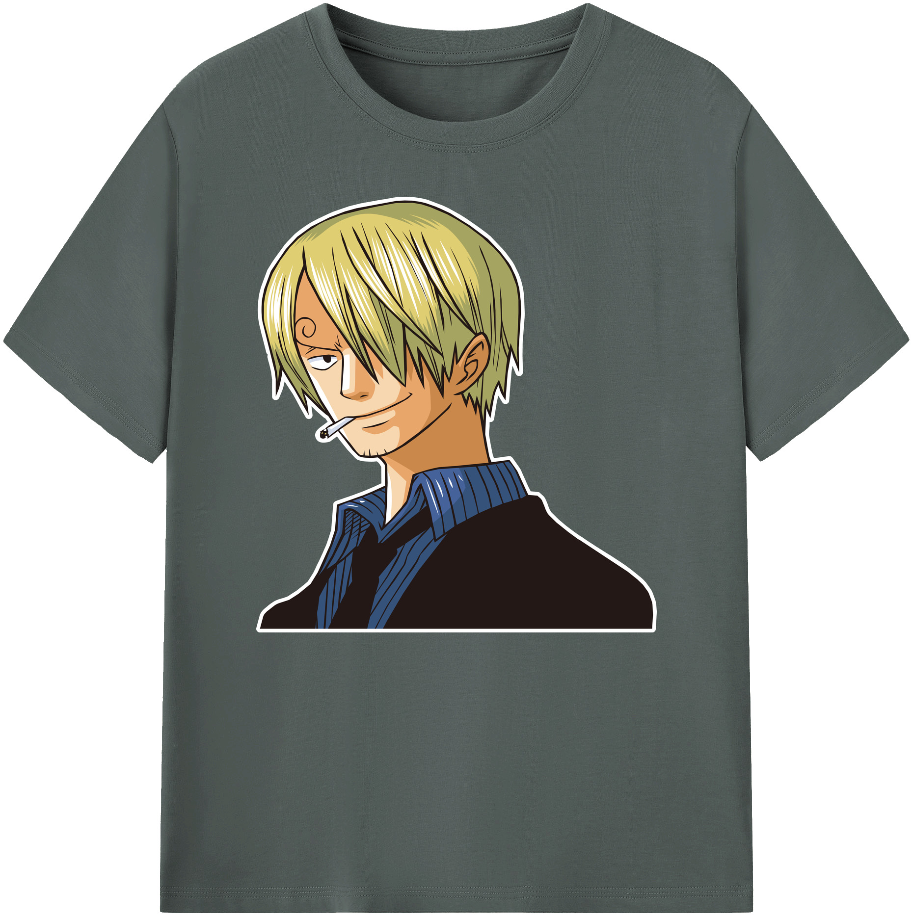 （画像用） ワンピース サンジ ONE PIECE Sanji 綿100％ メンズ半袖Tシャツ｜肌触りやわらか＆通気性